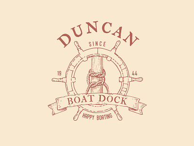 Duncan Boat Dock - Unused Logo americana boat branding dock epemera handcrafted handdrawn logo retro sailor vintage