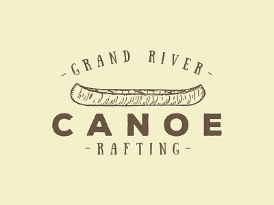 Canoe Logo adventure americana boat branding handdrawn logo rafting retro river vacation vintage wanderlust