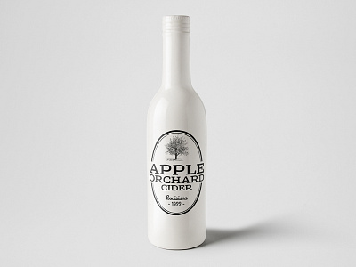Cider Logo Template apple badge bottle branding cider handdrawn label logo natural retro tree vintage