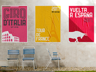 Grand Tour Posters 2017 cycling design display font giro handcrafted icon illustration italy paris poster retro rome spain tour tour de france typeface typography vuelta