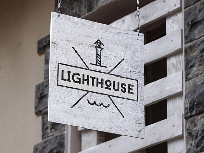 Lighthouse - Minimalist Logo brand branding coast design display handcrafted icon iconic label lighthouse logo minimal minimalist retro sign simple vintage water