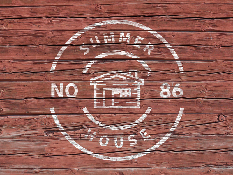 Summer House - Mini Logo design mockup wood house icon minimalist wanderlust vacation summer house brand icon simple badge label handcrafted display branding logo vintage retro