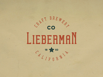Lieberman - Craft Brewery americana badge brand branding brewery logo california design display font font handcrafted label liquor logo logotype retro template type typeface typography vintage