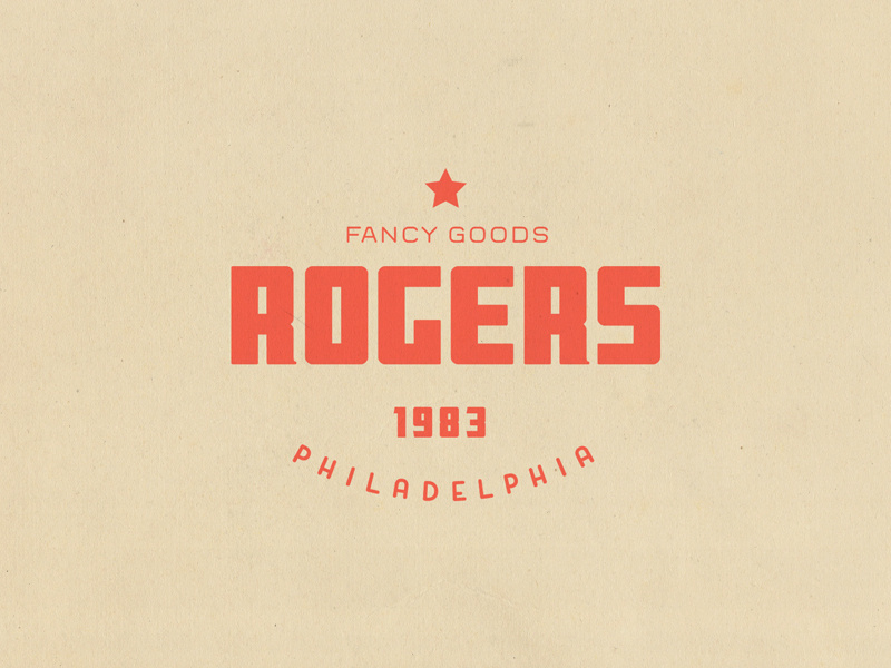 Rogers Fancy Goods sans serif font display font badge label illustrator creative philadelphida logotype simple type americana design typeface branding font typography handcrafted logo vintage retro
