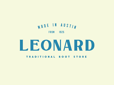 Leonard Boot Store americana badge brand branding design display display font font handcrafted label logo logotype old retro serif simple type typeface typography vintage