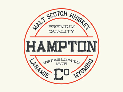 Hampton Whiskey Label badge brand branding design display display font font handcrafted label liquor logo logotype retro serif type typeface typography vintage western font whiskey