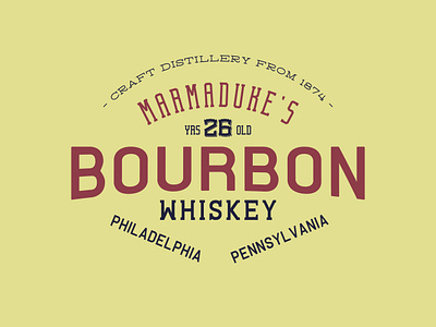 Marmadukes Bourbon americana badge brand branding design display display font font handcrafted label liquor logo logotype retro sans serif type typeface typography vintage