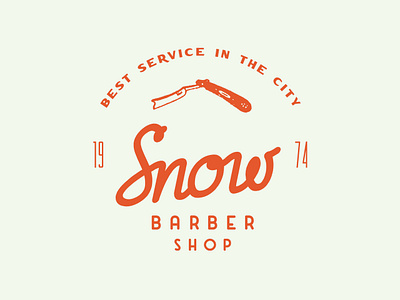 Snow - Barber Shop badge barber barber shop barbershop branding design display display font font handcrafted icon label logo logotype retro simple type typeface typography vintage