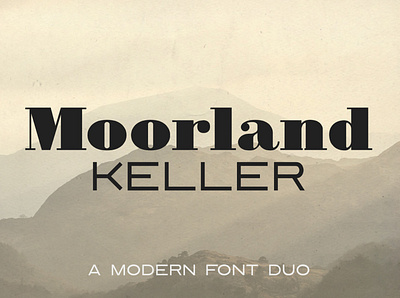 Moorland Keller - a modern font duo badge badges design display elegant font font font duo logo logo font logotype modern font retro sans font sans serif typeface serif font type type design typeface typography vintage