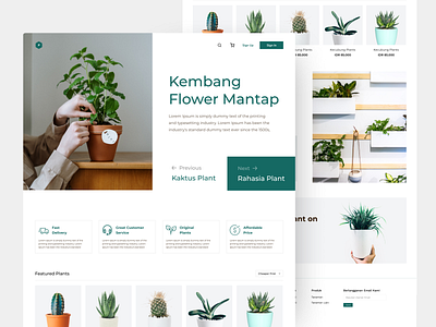 Plant shop - Online Shop Landing Page clean design daily ui design ecommerce design ecommerce shop landing page minimalist plant website ui ux website website design