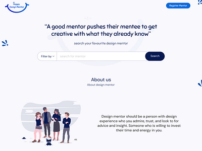 Finding Mentor landing page