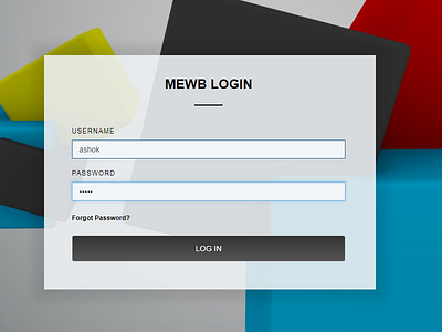 Login screen