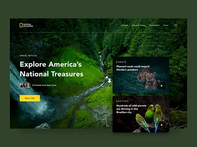 National Geographic Website Redesign animal book cuberto culture design history national geographic nature simple travel trip ui ux web webdesign website wild wildlife