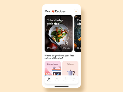 Recipe App animation app chief cooking cuberto design food interaction kitchen mobile product purrweb recipes stories tutorial ui ux video