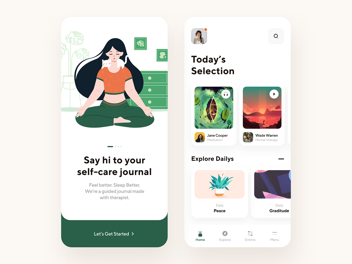 Self-Care Mobile App by Ilya Sablin on Dribbble