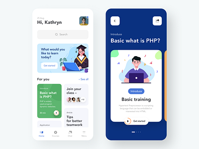 Learning Platform Mobile App app chat courses design education education app exam figma knowledge learning learning app learning platform lesson personal product simple student study ui ux