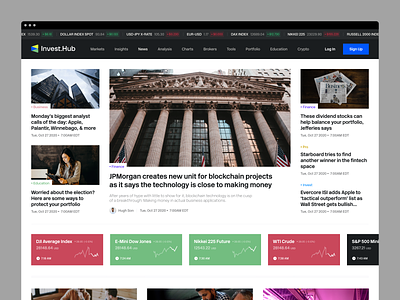 Investment Platform News Page Design