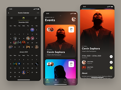 Event App Design Concept app calendar concert conference entertainment event event app festival graphics ios meetups mobile app mobile app design ronas it schedule ticket ui design