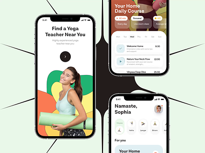 Yoga app - Animation activity animation app calendar cards coach draft fitness gym illustration interface ios minimal personal trainer stats ui ux weight workout yoga