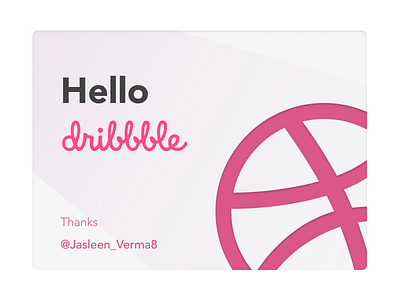 Hello Dribbble!