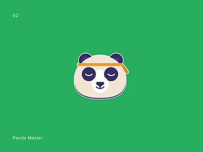 Panda Master flat illustration panda sticker sticker pack