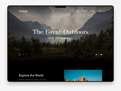 Travel Website Concept design landing logo onepage simple typography ui ux web webdesign website