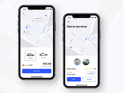 Taxi App design mobile app simple taxi app ui ux