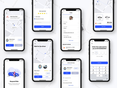 Wonder Taxi App app car design interaction mobile mobile app simple taxi taxi app ui ux