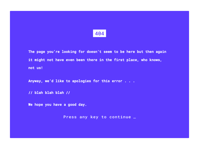 404 Page 404 design error illustration interaction landing message minimal page simple typography ui vector web webdesign website
