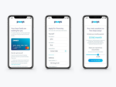 Paays – Sign Up Flow adobe xd calculator card design finance flow paays payment responsive sign in sign up simple ui ux web