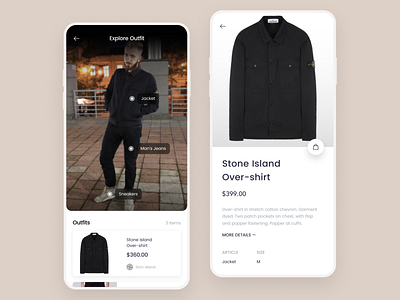 Clothes Scanning App app bloggers bot clothing brand cuberto design e commerce figma instagram ios minimal mobile online shop purchases simple