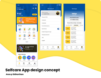 Selfcare App graphic design mobileapp selfcare app ui