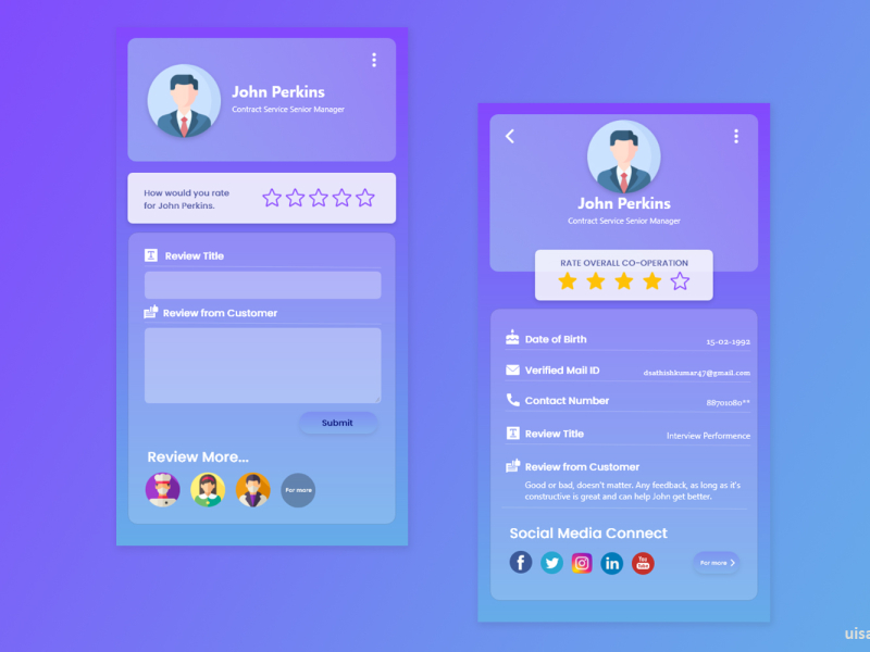 Review Screen by Sathish Kumar on Dribbble