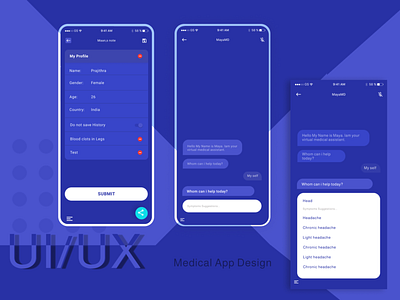 Medical App chatBot adobe xd figma graphic design illustration vector