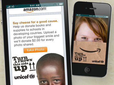 Turn a Frown This Side Up advertising amazon.com mobile app social media ui ux