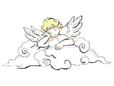 Angel childrens book drawing illustration line art