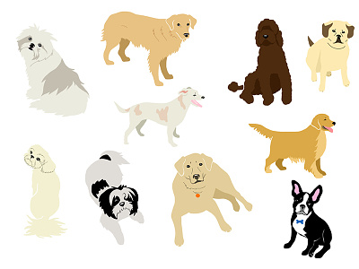 Dogs dogs illustration illustrator place cards