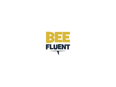 BeeFluent logo app bee illustrator language logo mobile sms text