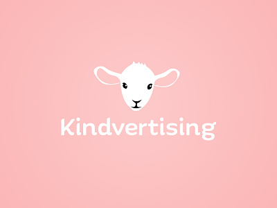 Kindvertising Logo advertising illustrator kind kindvertising lamb logo pink white