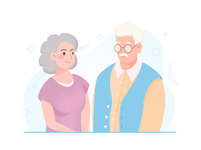 old people illustration ui
