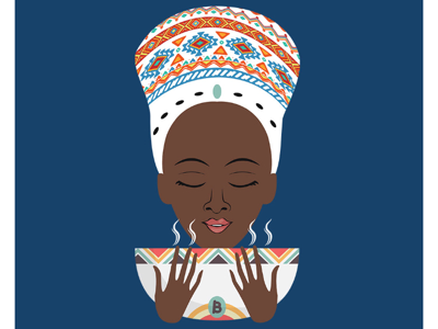 African bowl designs flat illustration