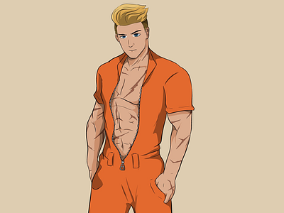 BADASS PRISONER anime character illustration manga