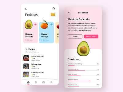 Fruitbox🍎🍊🍋🍉🍓🥑 app buy cart dailyui design fruit fruitbox fruits fruity grocery grocery online icon mart mobile nutrition seller shop shopping ui ux