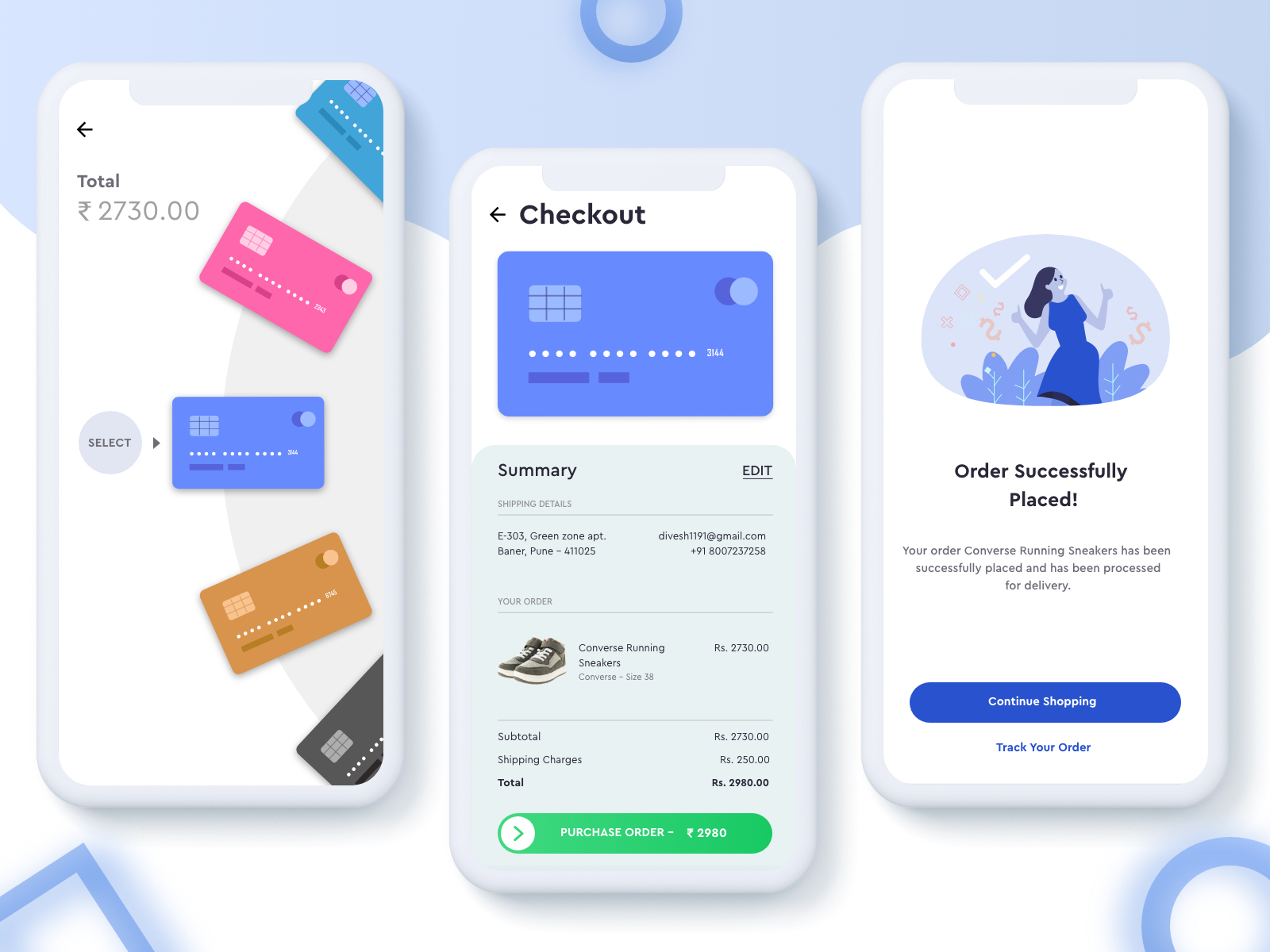Checkout Page using Credit Cards for Shopping by Divesh Borse on Dribbble