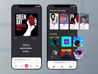 Music Player Dashboard album app artist cards dailyui dashboad design icon music music app music player play typography ui