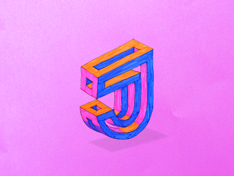 Letter J animated gif decoration doodle doodling illustration initials typography