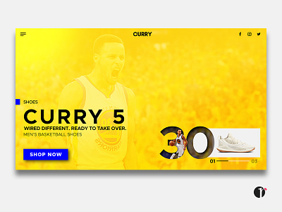 Curry 5 Landing Page Shoes basket ball player basketball basketball team curry curry 5 design design website golden state warriors graphic design gsw landing page landingpage new shoes shoes ui ux web design website white shoes yellow