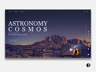 Astronomy Cosmos Landing Page astroid astronomy cosmos design design web front end front end design graphic design landing page landscape night photoshop star uiux web design website