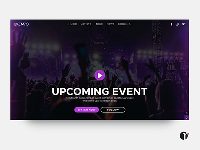 Event landing page concert design event front end landing page night party party user interface website