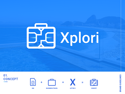 Xplori - Lōgō branding logo sim travel app xplori